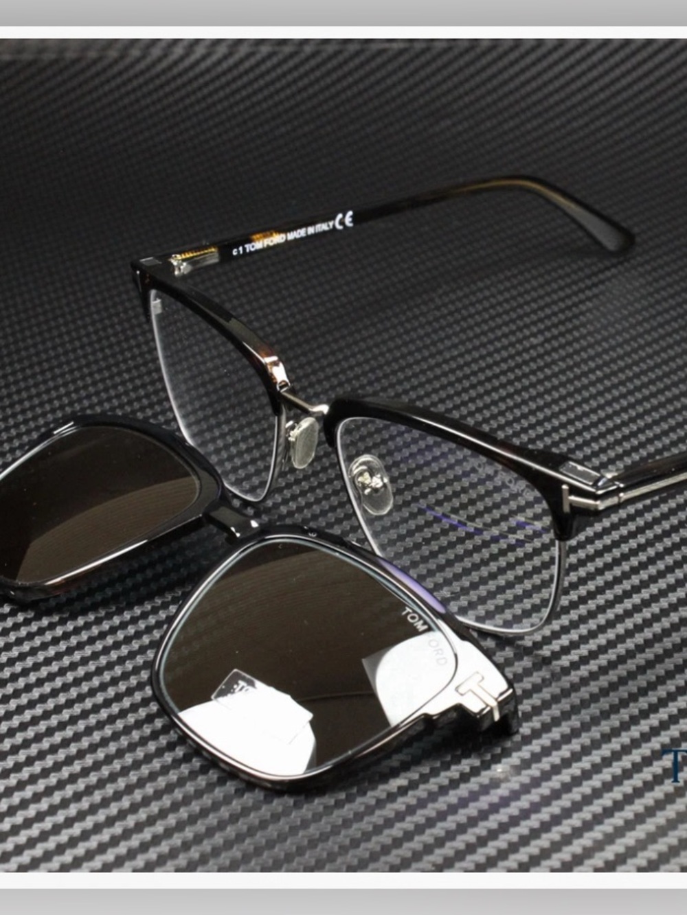 Iconic TOM FORD FT5683 Havana Men's Eyeglasses with Clip-On. 2-in-1!